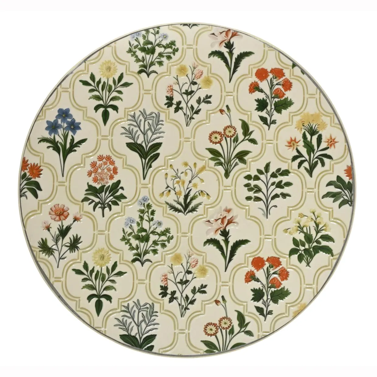 Table bistrot ronde pliable en faïence (D58 cm) Coimbra Crème