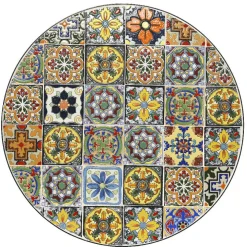 Table bistrot ronde pliable en mosaïque (D60 cm) Braga Multicolore