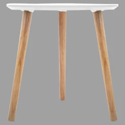 Table à café en bois (H45 cm) Mileo Polygone Blanche