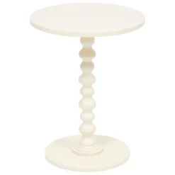 Table à café ronde en bois (H50 cm) Alix Ivoire