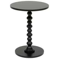 Table à café ronde en bois (H50 cm) Alix Noir