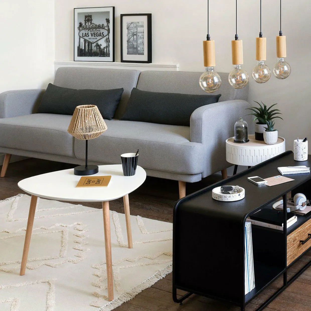 Table coffre en bois (H45 cm) Shiro Blanche