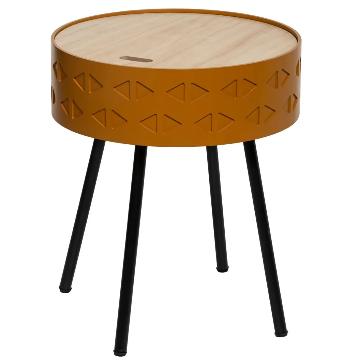 Table coffre en bois (H45 cm) Shiro Jaune moutarde