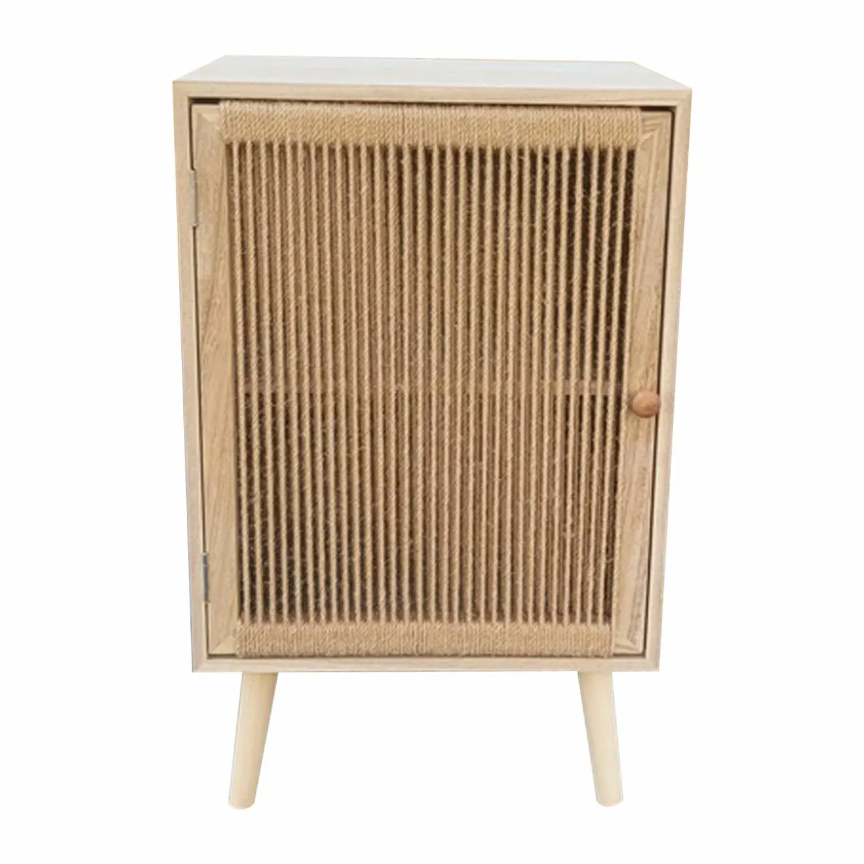 Table d'appoint bois et corde de chanvre (H65 cm) Manille Beige