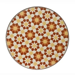 Table d'appoint ronde en mosaïque (H46 x D39 cm) Madrid Marron