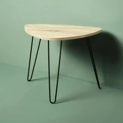 Table d'appoint tripode bois et métal (H40 cm) Gigogne