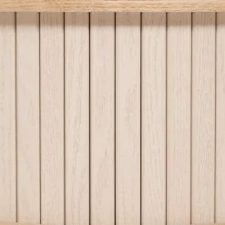 Table de chevet ronde en bois (H54 cm) Nysos Crème