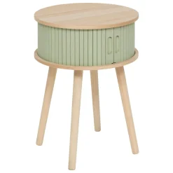 Table de chevet ronde en bois (H54 cm) Nysos Vert d'eau