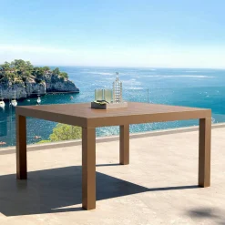Table de jardin carrée aluminium 8 places (136 x 136 cm) Murano Bronze