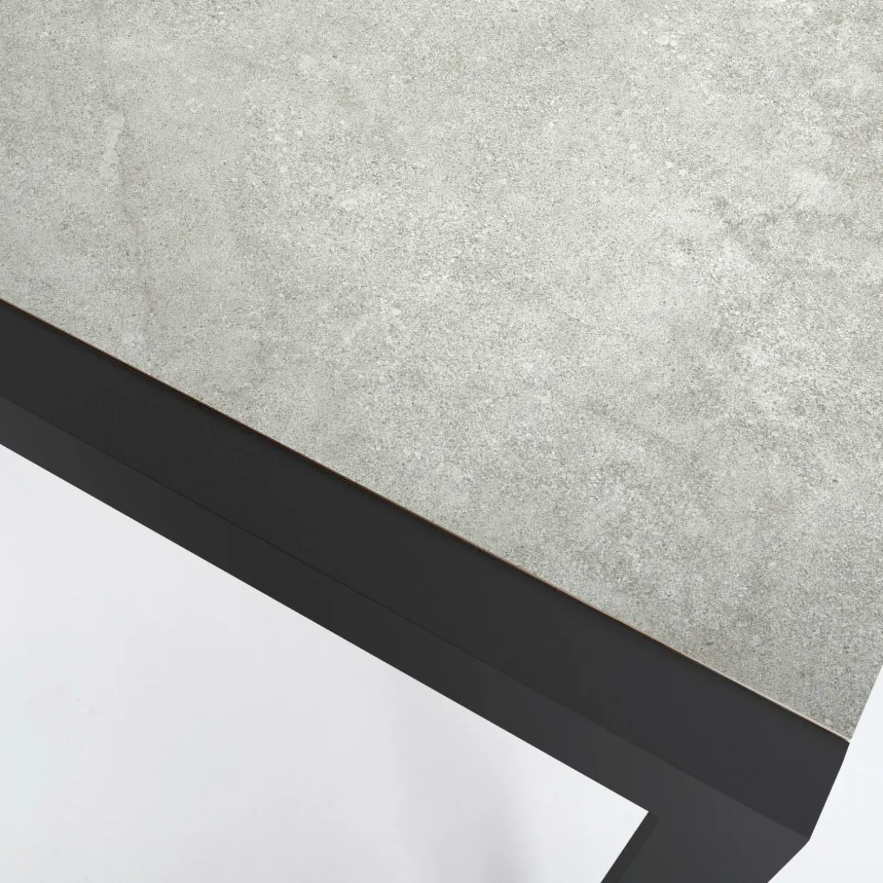 Table de jardin en aluminium et céramique 8 places (180 x 90 cm) Modena Gris clair