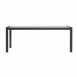 Table de jardin en aluminium et céramique 8 places (180 x 90 cm) Modena Gris clair