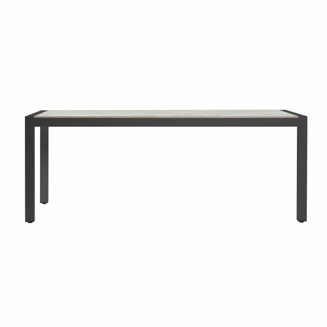 Table de jardin en aluminium et céramique 8 places (180 x 90 cm) Modena Gris clair
