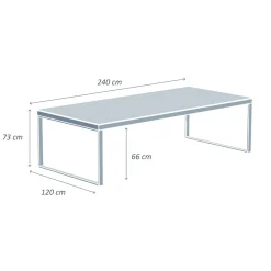 Table de jardin en aluminium et céramique 10 places (240 x 120 cm) Kore Noir marbré