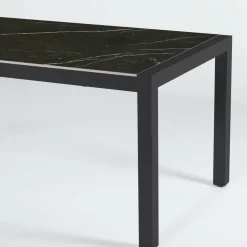 Table de jardin en aluminium et céramique 8 places (180 x 90 cm) Modena Noir marbré