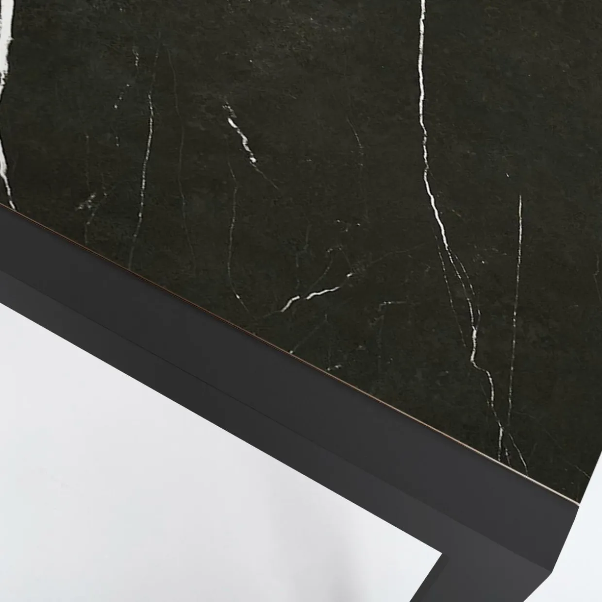 Table de jardin en aluminium et céramique 8 places (180 x 90 cm) Modena Noir marbré