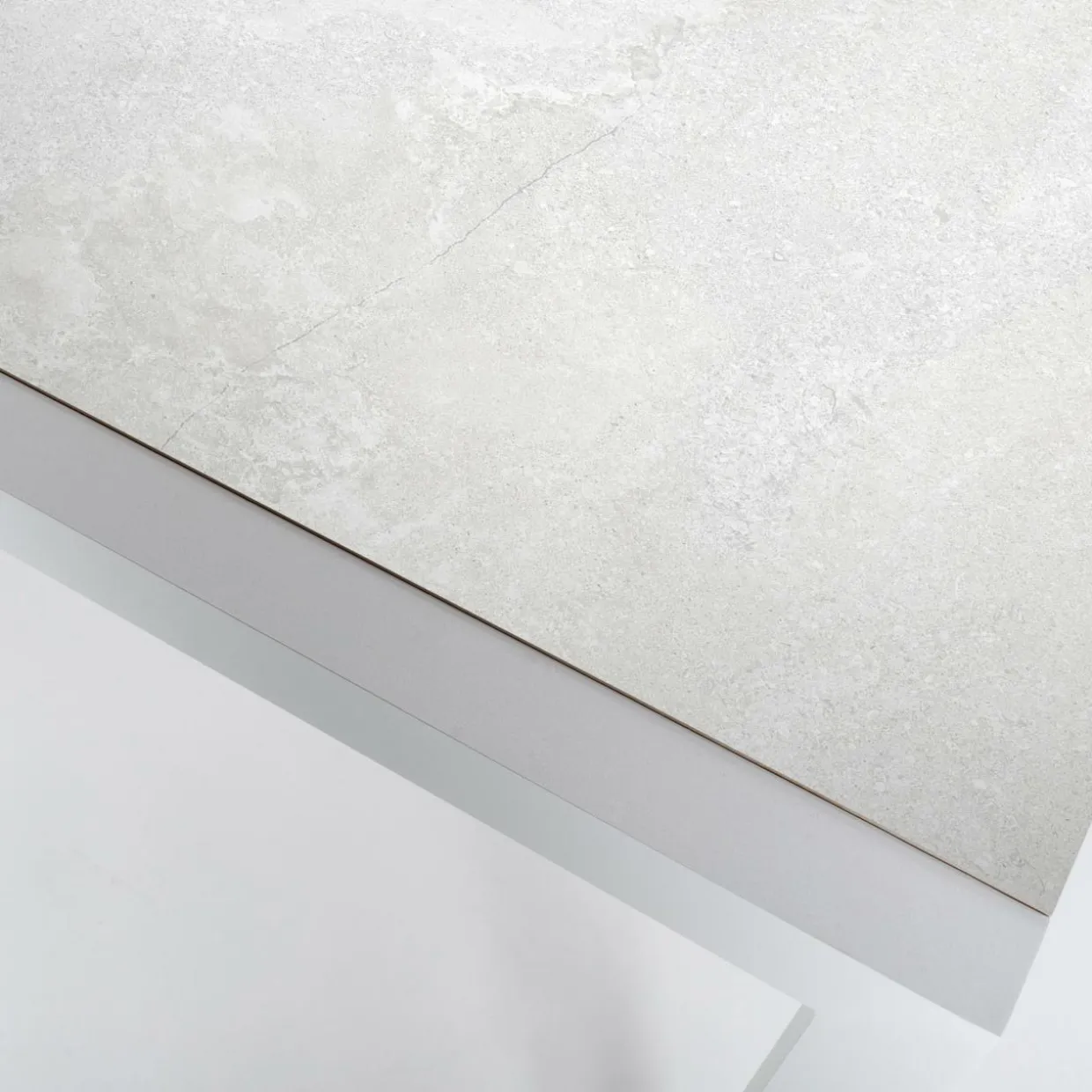 Table de jardin en aluminium et céramique 6 places (150 x 75 cm) Modena Blanc
