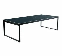 Table de jardin en aluminium et céramique 12 places (260 x 120 cm) Kore Noir marbré