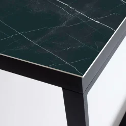 Table de jardin en aluminium et céramique 12 places (260 x 120 cm) Kore Noir marbré