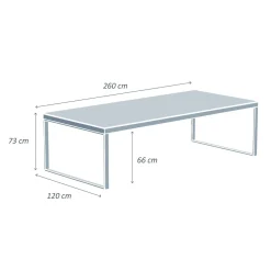 Table de jardin en aluminium et céramique 12 places (260 x 120 cm) Kore Noir marbré