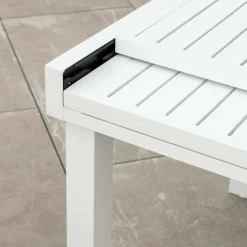 Table de jardin extensible aluminium 10 places (135/270 x 90 cm) Murano Blanc