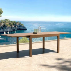 Table de jardin extensible aluminium 10 places (135/270 x 90 cm) Murano Bronze