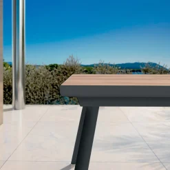 Table de jardin extensible en aluminium 10 places (260 x 96 cm) Amalfi Gris anthracite