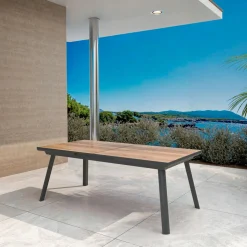Table de jardin extensible en aluminium 10 places (260 x 96 cm) Amalfi Gris anthracite