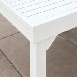 Table de jardin extensible en aluminium 8 places (90/180 x 90 cm) Murano Blanc