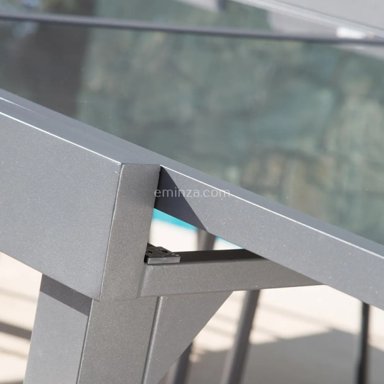 Table de jardin extensible en verre 10 places (135/270 x 90 cm) Murano Gris anthracite