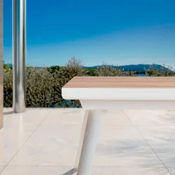 Table de jardin extensible en aluminium 10 places (260 x 96 cm) Amalfi Blanc