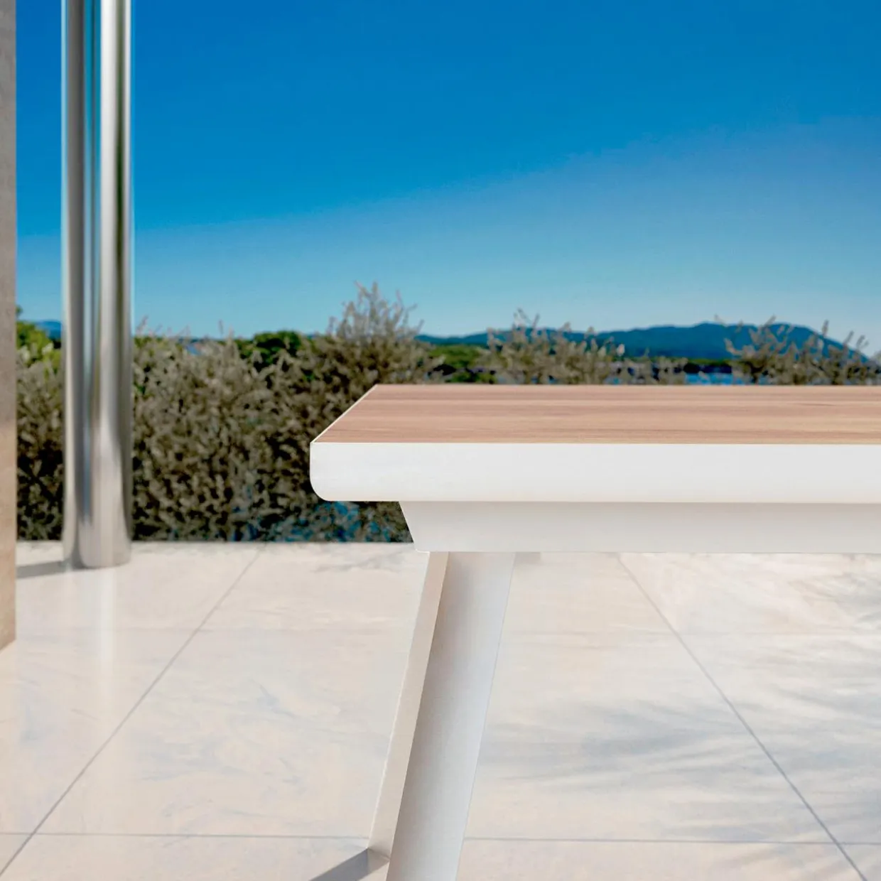 Table de jardin extensible en aluminium 10 places (260 x 96 cm) Amalfi Blanc