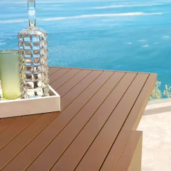 Table de jardin extensible en aluminium 8 places (90/180 x 90 cm) Murano Bronze