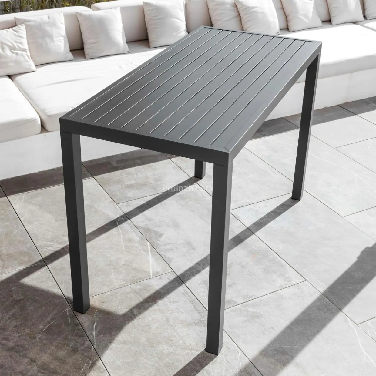 Table de jardin haute en aluminium 6 places (160 x H105 cm) Murano Gris anthracite
