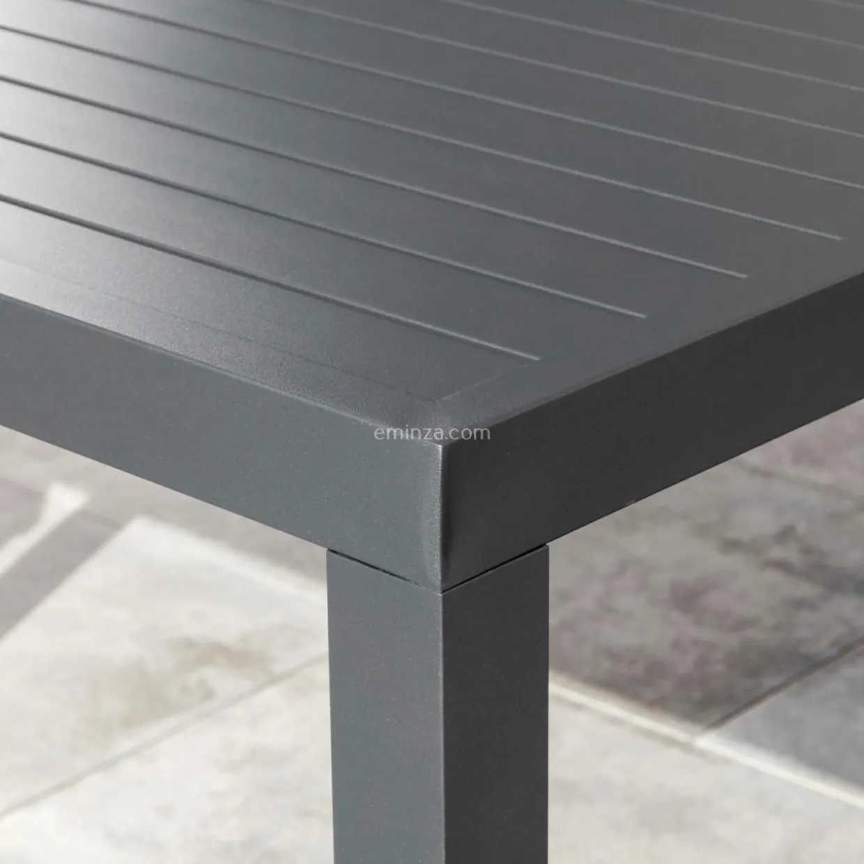 Table de jardin haute en aluminium 6 places (160 x H105 cm) Murano Gris anthracite