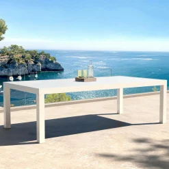 Table de jardin rectangulaire aluminium 10 places (240 x 120 cm) Murano Blanc