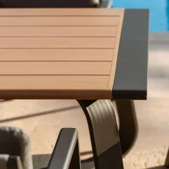 Table de jardin rectangulaire en aluminium 10 places (240 x 100 cm) Long Beach Gris anthracite