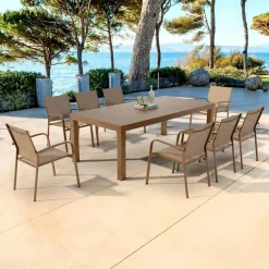 Table de jardin rectangulaire aluminium 8 places (210 x 100 cm) Murano Bronze
