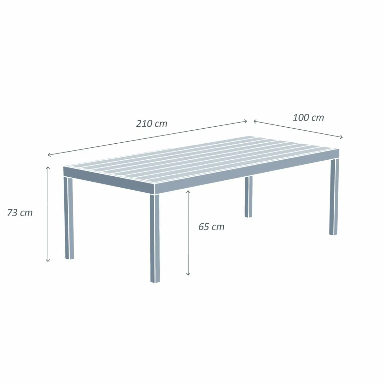 Table de jardin rectangulaire aluminium 8 places (210 x 100 cm) Murano Bronze