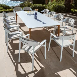 Table de jardin rectangulaire en aluminium 10 places (240 x 120 cm) Monte Carlo Blanc