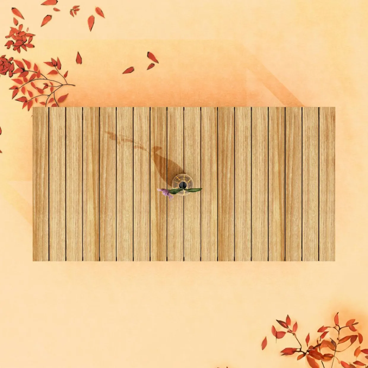 Table de jardin rectangulaire en bois d'acacia 8 places (215 x 110 cm) Bornéo Naturel