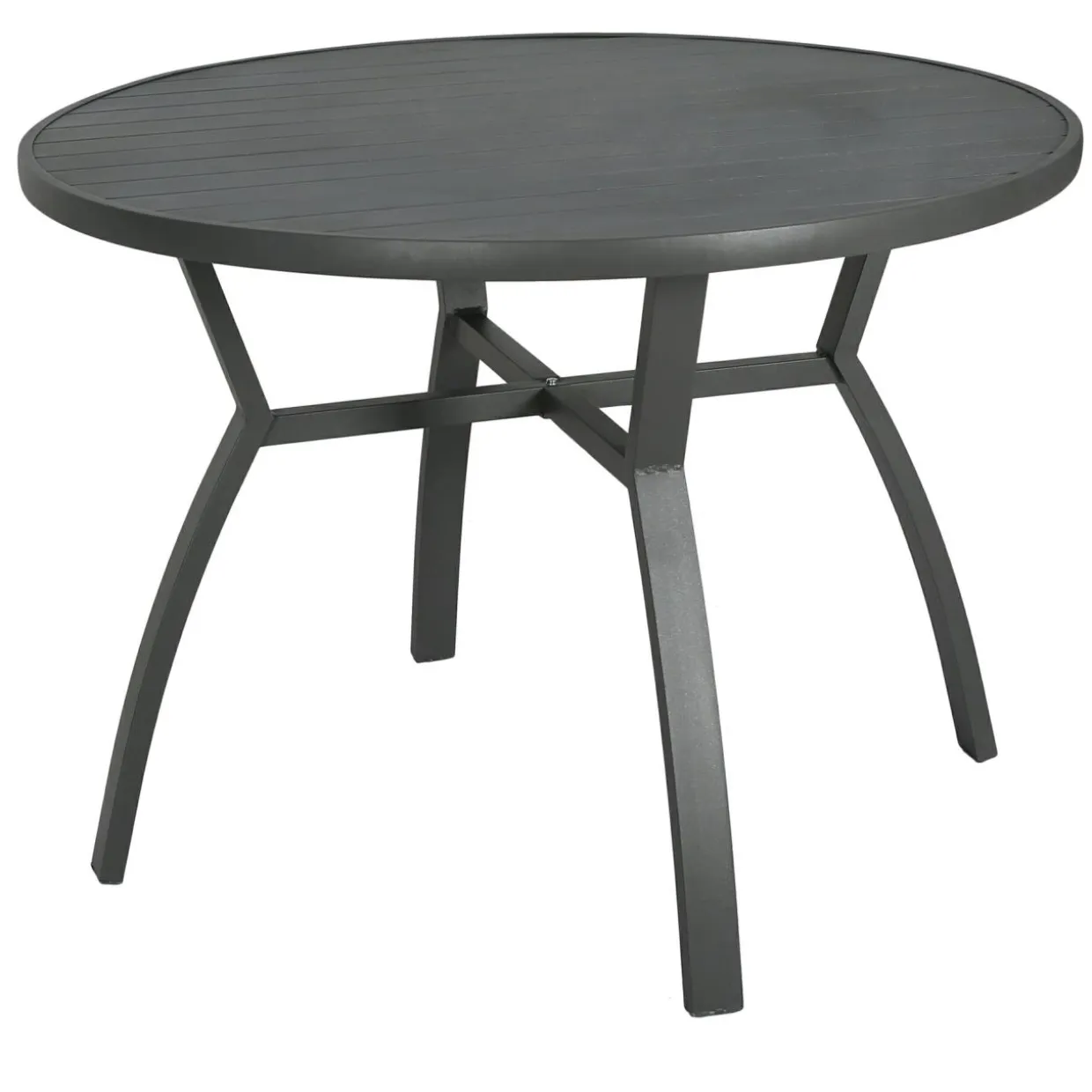 Table de jardin ronde en aluminium 5 places (D105 cm) Murano Gris anthracite