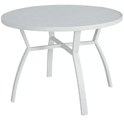 Table de jardin ronde en aluminium 5 places (D105 cm) Murano Blanc