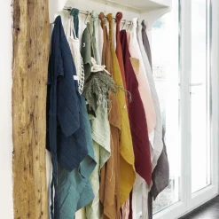 Tablier avec poches gaze de coton Gaïa Vert eucalyptus
