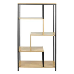 Étagère 4 niveaux bois et métal (H130 cm) Anny Noire