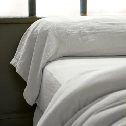 Taie de traversin gaze de coton (L185 cm) Gaïa Gris nuage
