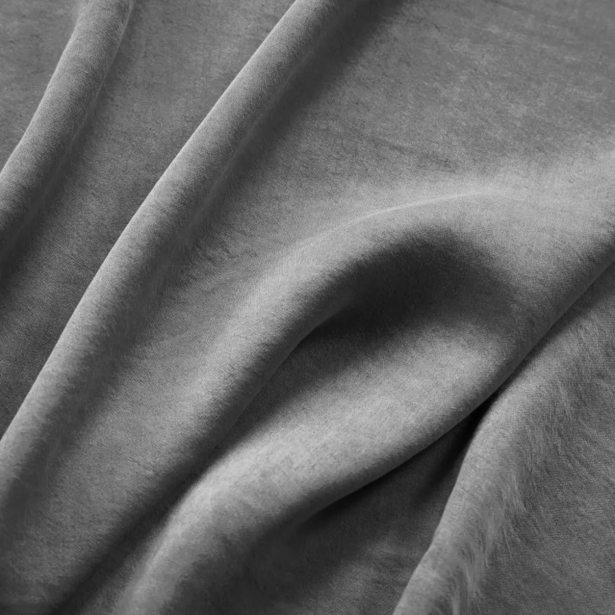 Taie de traversin lyocell Tencel™ lavé (27 x 185 cm) Olivia Gris granit