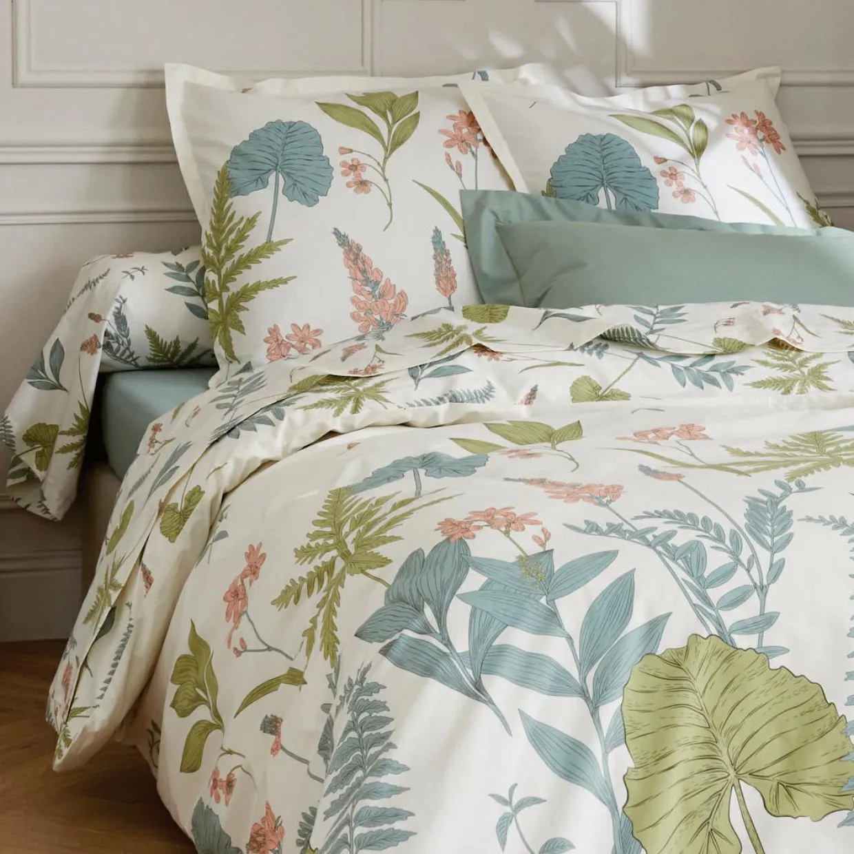 Taie de traversin percale de coton (L200 cm) Féerie Multicolore