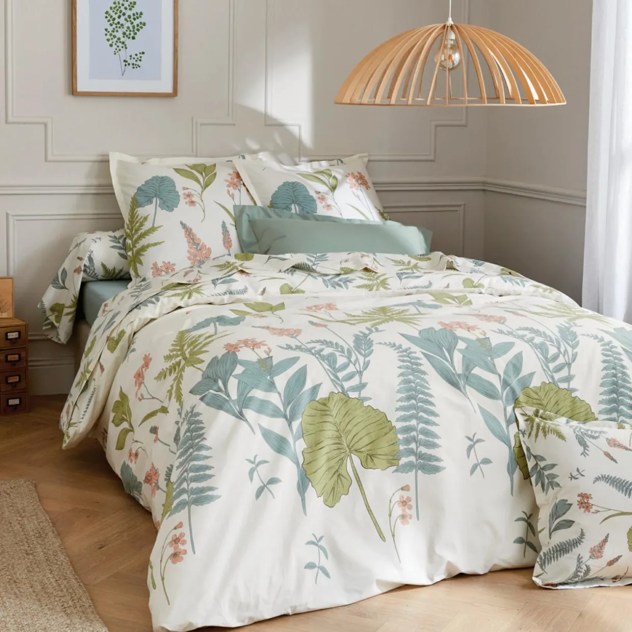 Taie de traversin percale de coton (L200 cm) Féerie Multicolore