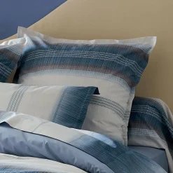 Taie de traversin percale de coton (200 cm) Esteban Bleue