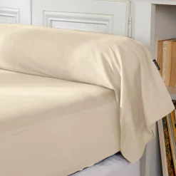 Taie de traversin percale de coton (L185 cm) Cali Beige